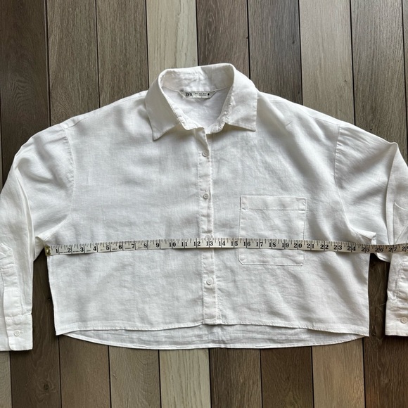 Zara Cropped Linen Women’s Shirt | Size: Small - Picture 7 of 7